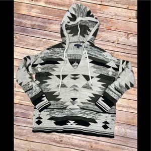 American Eagle Tribal Aztec Print Hooded Sweater.